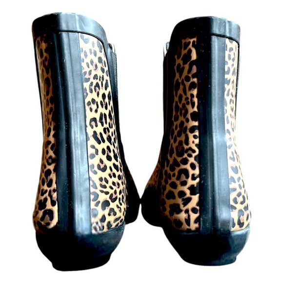 Women's London Fog Piccadilly Waterproof Leopard Animal Print Rain Boots Size 8 - Picture 3 of 9